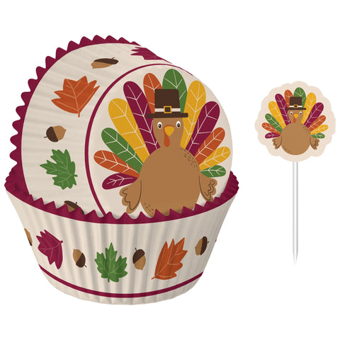 Thankful Baking Cups and Picks, 48pc