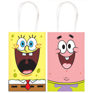 SpongeBob Printed Paper Kraft Bag, 8ct