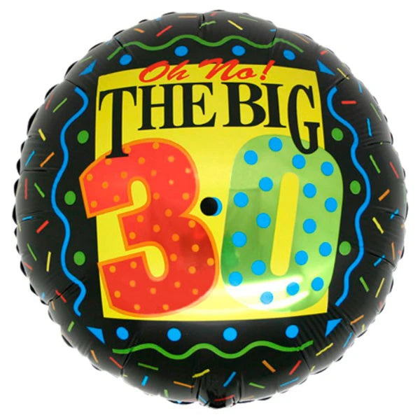 Oh No! The Big 30 18" Round Foil Balloon, 1ct