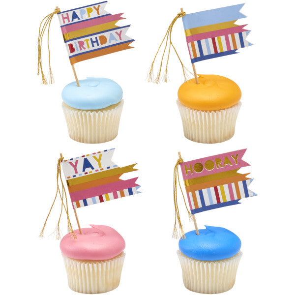 Packed Party Flag Assortment DecoPics® 12ct