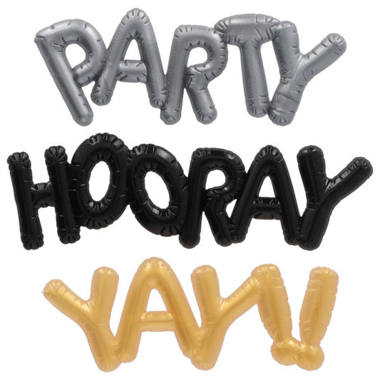 Mini Metallic Balloon Words Cupcake Layon 12ct