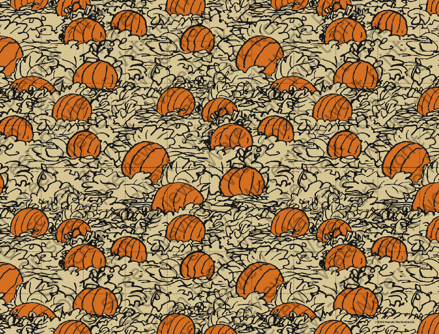 Field of Pumpkins Edible Cake Topper Image