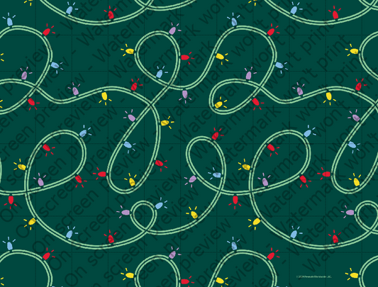 Christmas Lights Edible Cake Topper Image