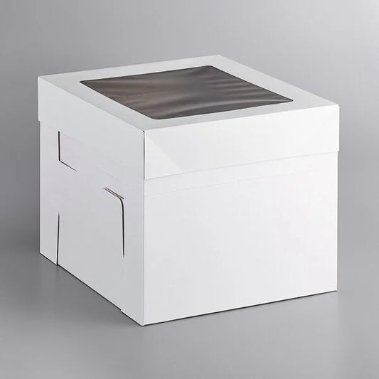 14" x 14" x 12" Flexbox White Adjustable Cake / Bakery Box