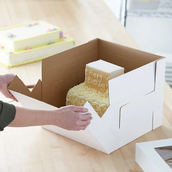 Caja Pastel/Panadería Blanca Hoja Completa