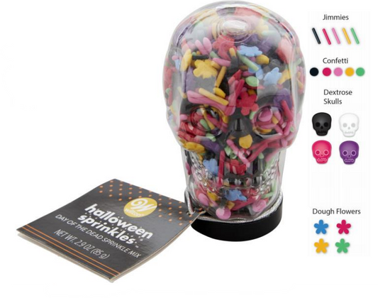 Day of the Dead Skull Sprinkles Bottle, 2.9oz