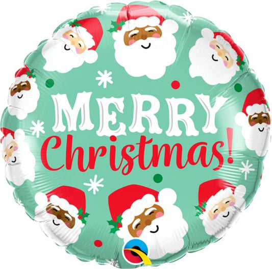 Ho Ho Ho Christmas Santa 18" Round Foil Balloon, 1ct