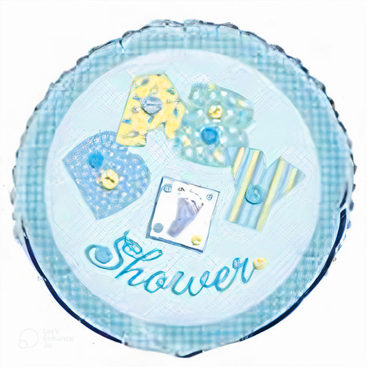 Globo de aluminio redondo azul para baby shower de 18", 1 u.