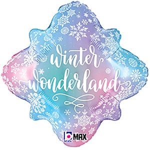 Snowflake Winter Wonderland 18" Shaped Foil Balloon, 1ct