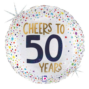 Cheers to 50 Years Holographic 18" Foil Balloon, 1ct