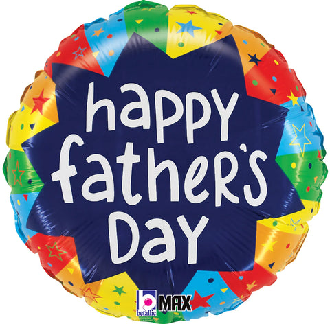 Happy Father's Day Bursting Colors 18" Foil Balloon, 1ct