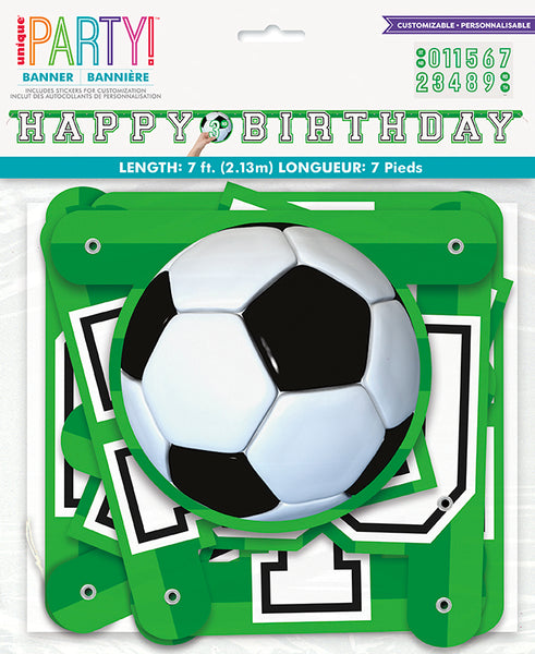 Soccer "Happy Birthday" Jointed Banner, 7ft, 1ct