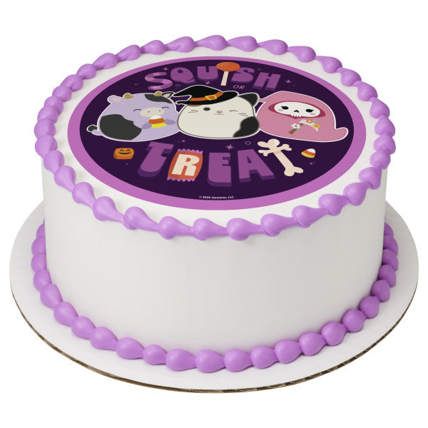 Squishmallows Squish or Treat  Edible Cake Topper Image