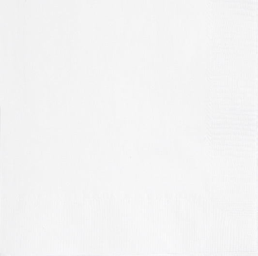 White Solid Beverage Napkins, 20ct