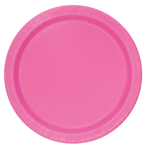 Hot Pink Solid Round 7" Dessert Plates, 8ct