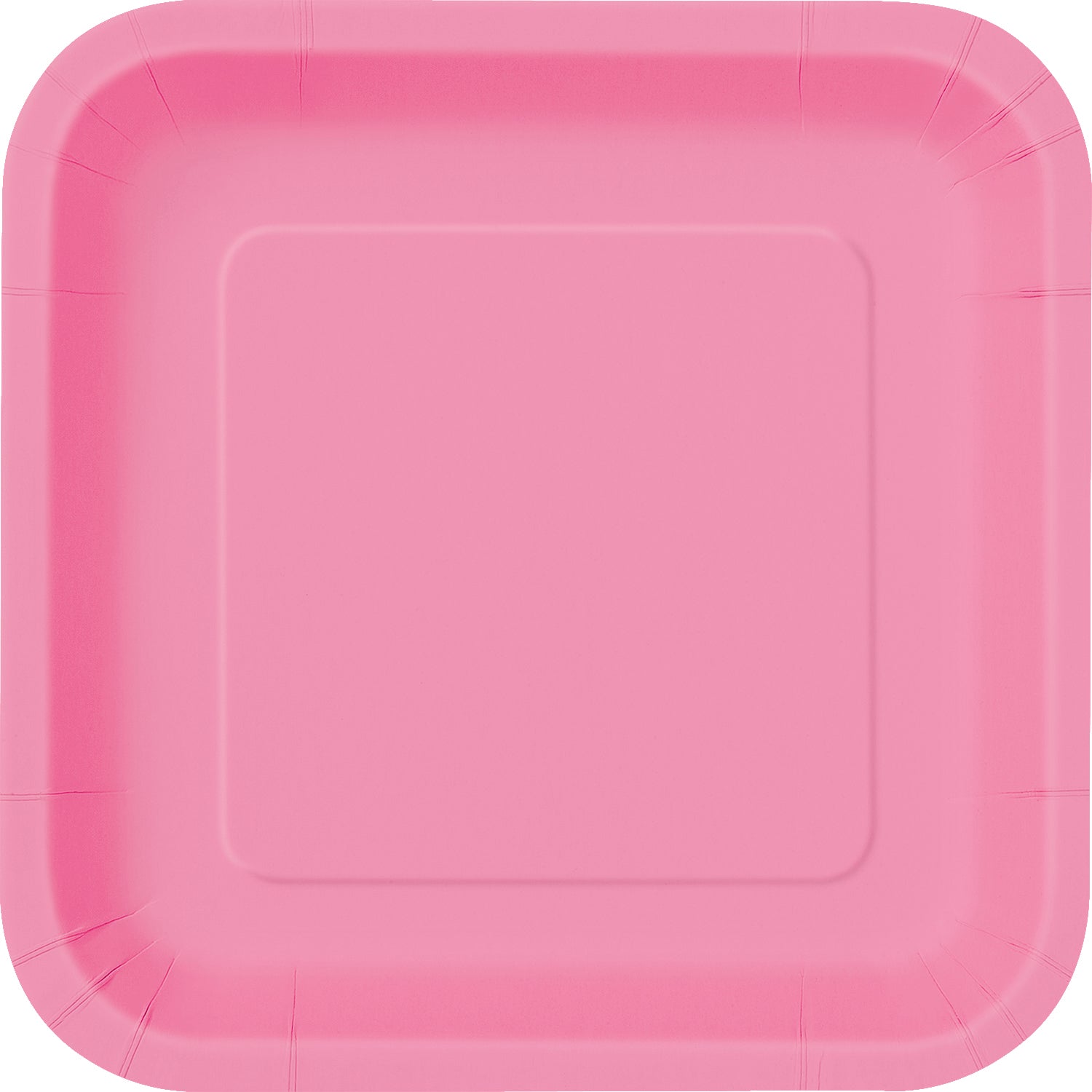 Hot Pink Solid Square 9" Dinner Plates, 14ct