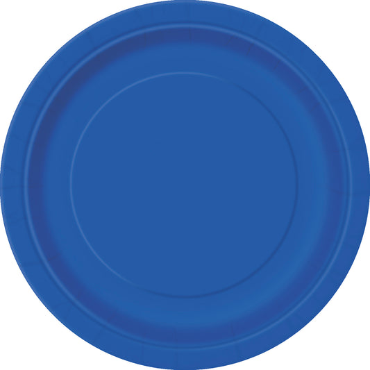 Royal Blue Solid Round 7" Dessert Plates, 8ct