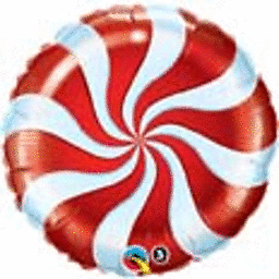 Red Candy Swirl 18" Round Foil Balloon, 1ct