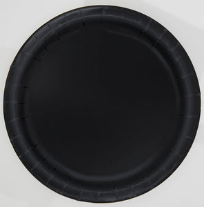 Black Solid Round 7" Dessert Plates, 20ct