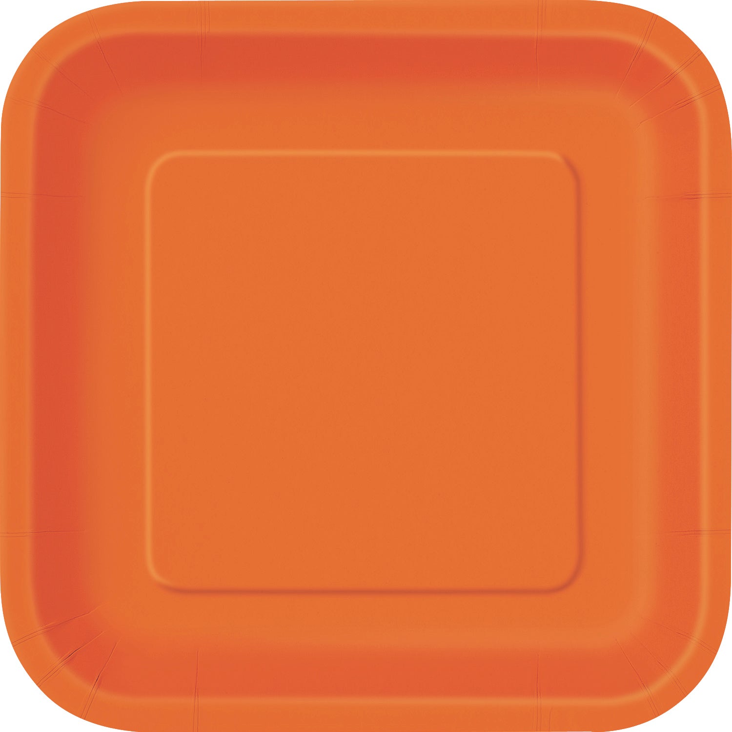 Pumpkin Orange Solid Square 7" Dessert Plates, 16ct