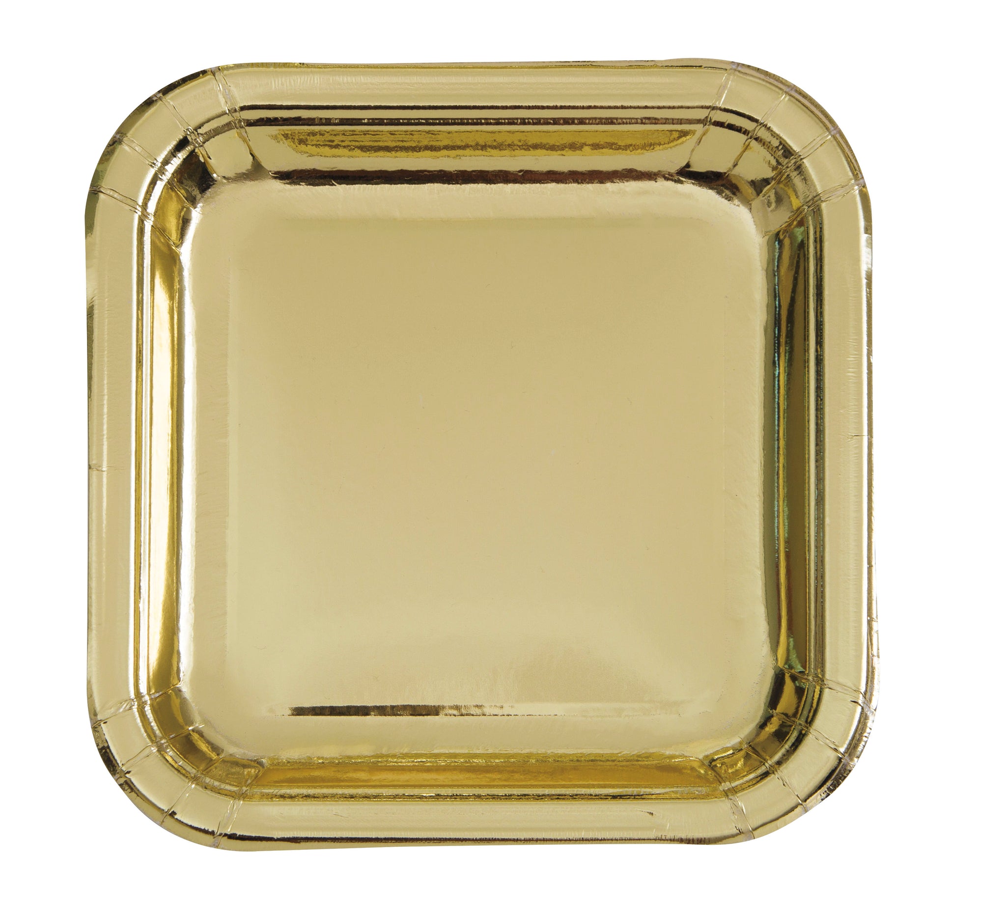 Gold Foil Square 9" Dinner Plates, 8ct
