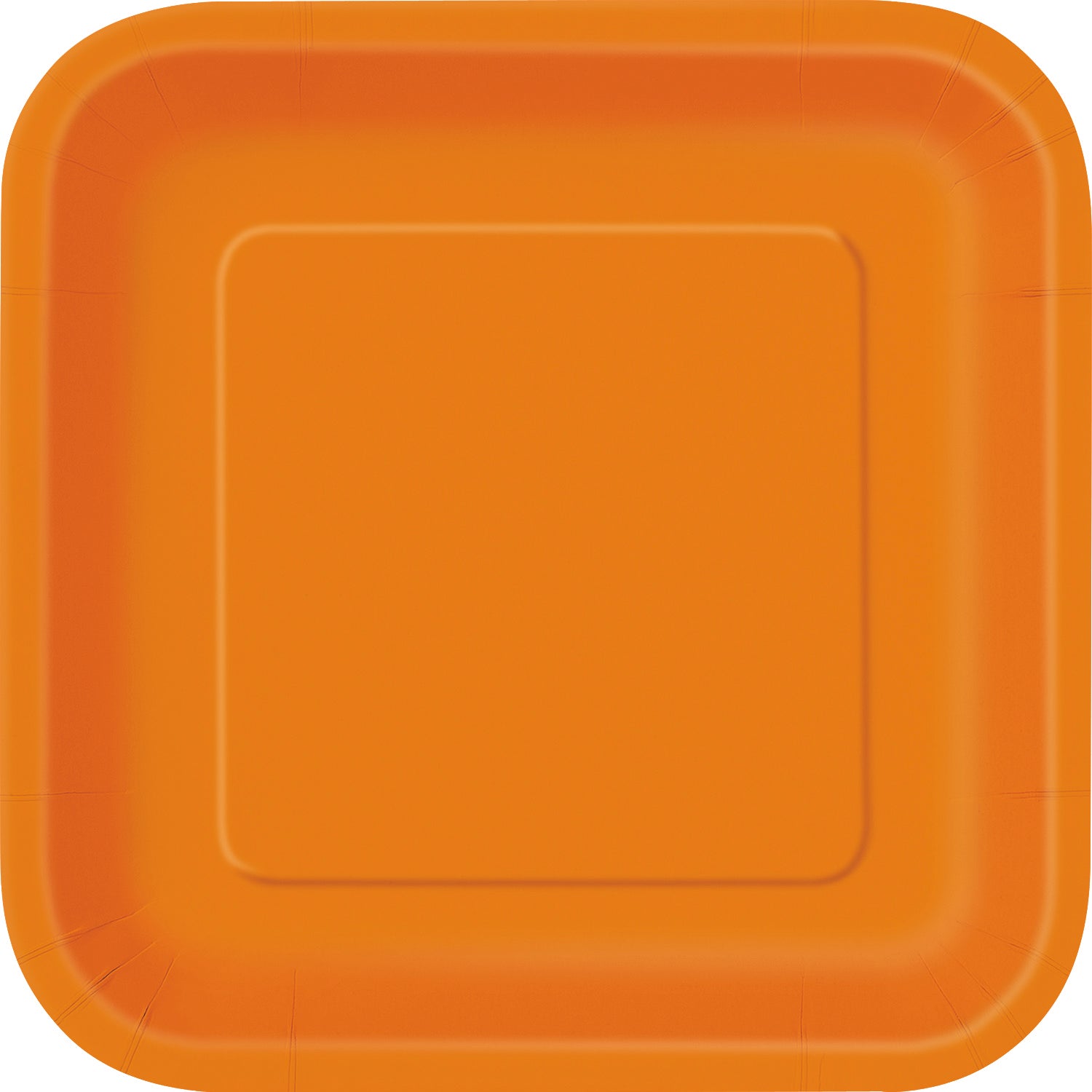 Pumpkin Orange Solid Square 9" Dinner Plates, 14ct
