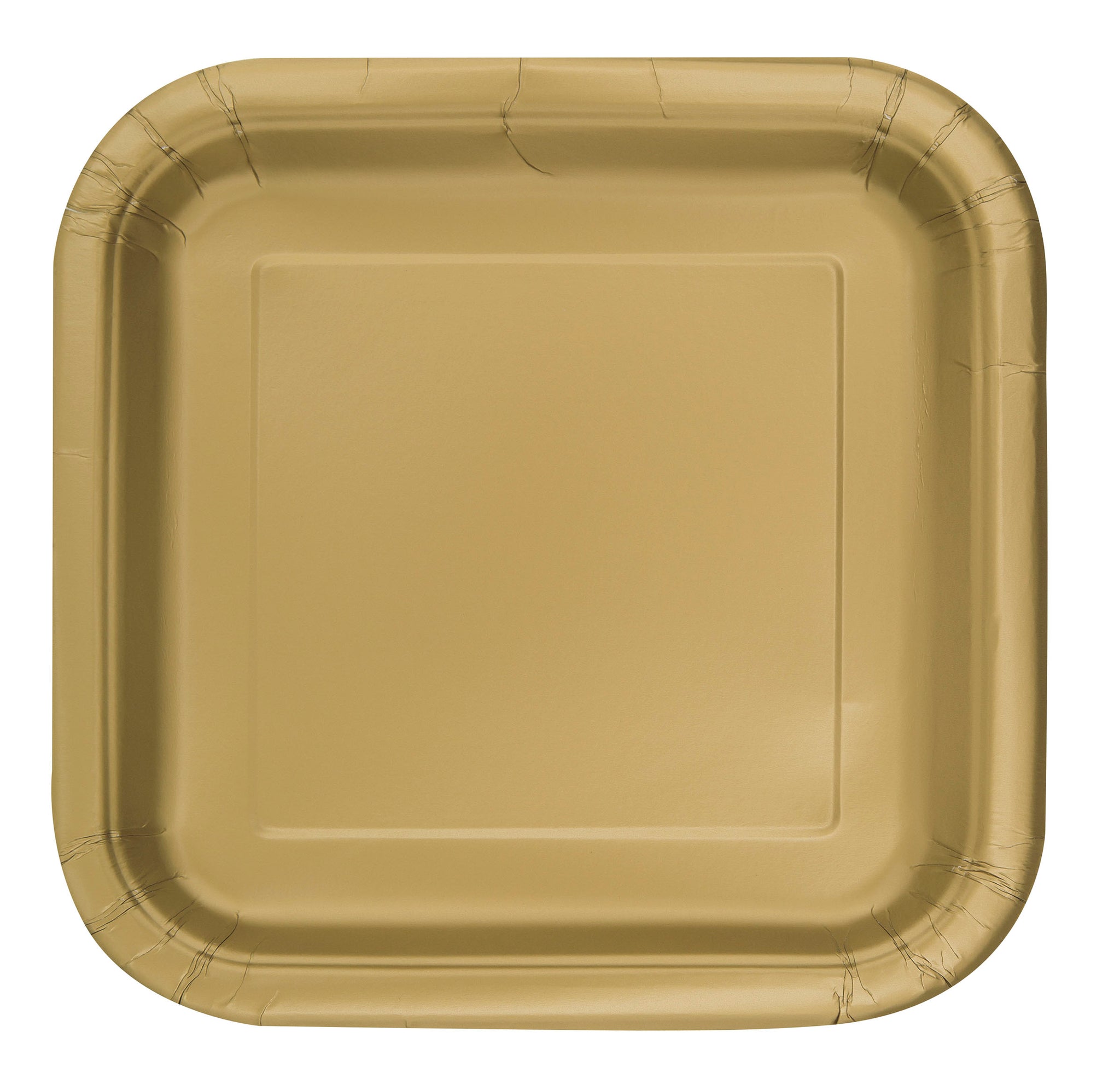 Gold Solid Square 7" Dessert Plates, 16ct