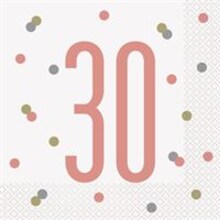 Glitz Rose Gold Luncheon Napkins 30 - 16ct