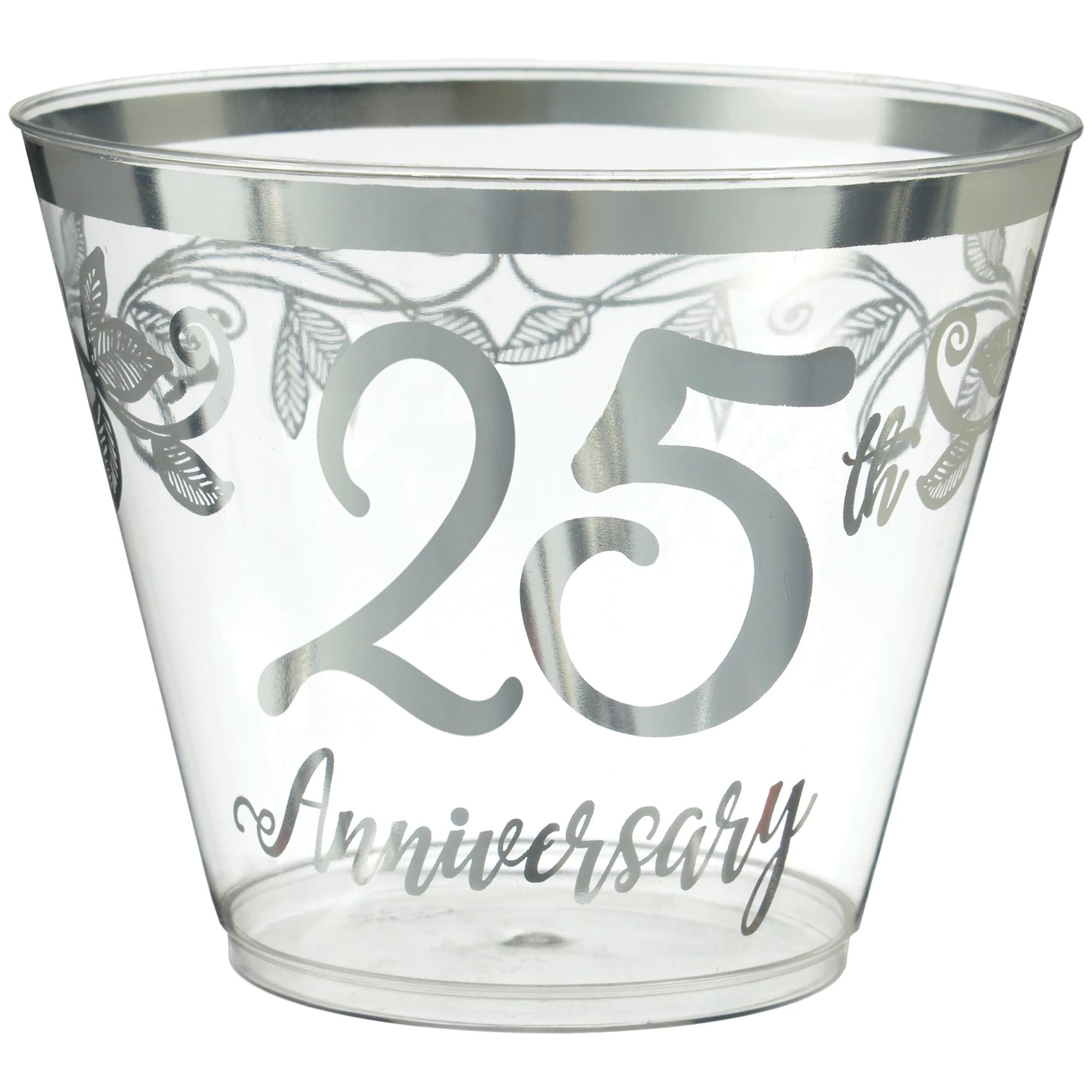 Happy 25th Anniversary Plastic 9oz Tumblers, 30ct