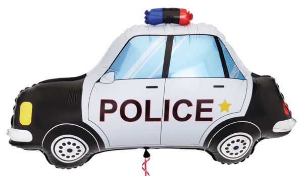 Police Car 34" Shaped Foil Balloon, 1ct