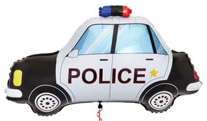 Police Car 34" Shaped Foil Balloon, 1ct