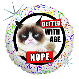 Grumpy Cat Better with Age 18" Round Foil Balloon, 1ct