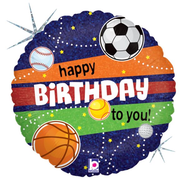 Sports Birthday 18" Round Foil Balloon, 1ct