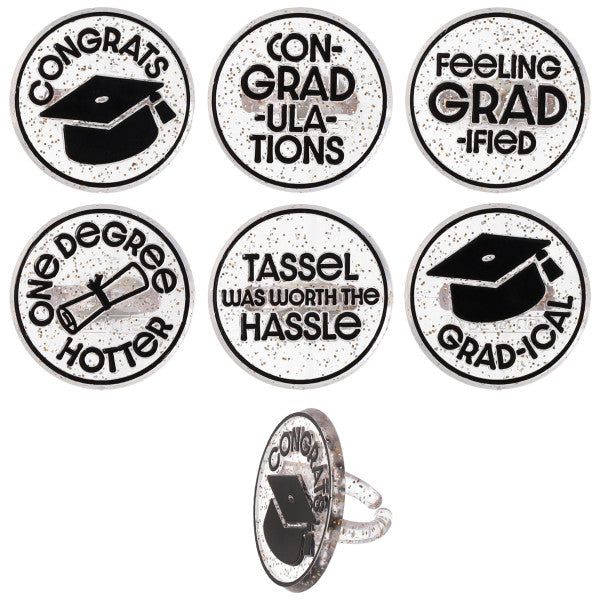 Confetti Grad  Cupcake Rings 12ct