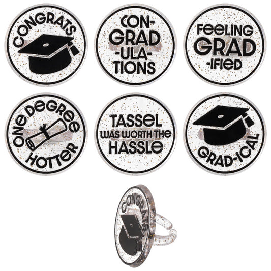 Confetti Grad  Cupcake Rings 12ct