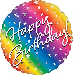 Rainbow Ombre Birthday 18" Foil Balloon, 1ct