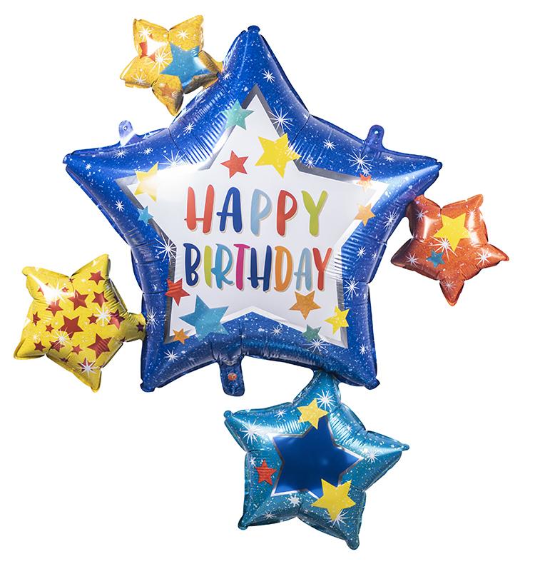 Happy Birthday 36" Star Foil Balloon, 1ct