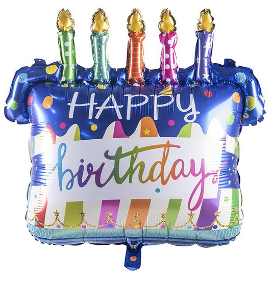 Happy Birthday To You 36" Cake Shaped Foil Balloon, 1ct