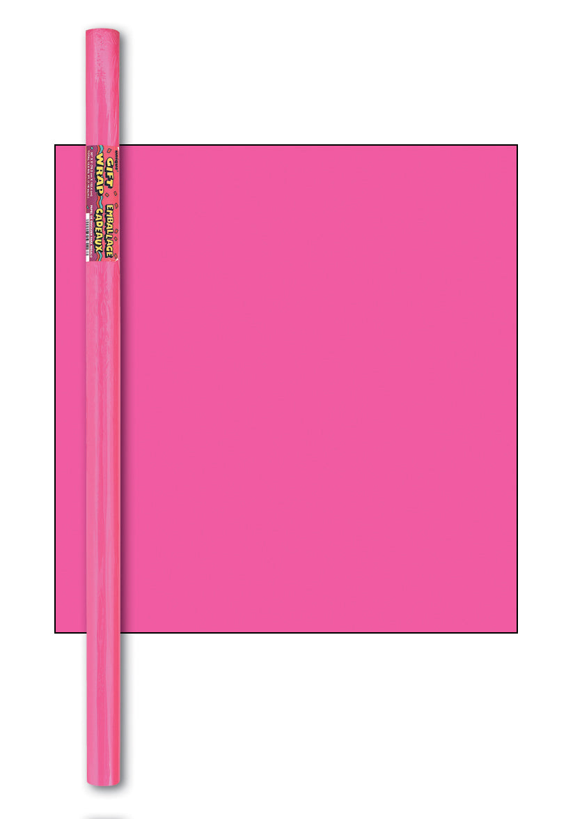 Hot Pink Gift Wrap, 30" x 5 ft