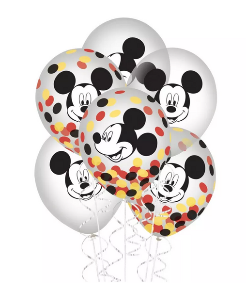 Mickey Mouse Forever Latex Confetti Balloons, 6ct