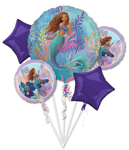Little Mermaid Balloon Bouquet, 5pcs