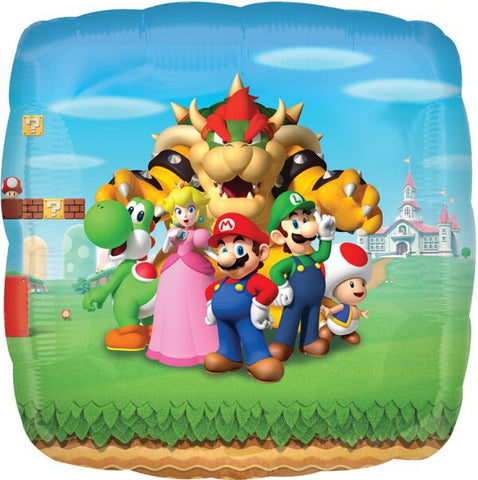 Super Mario Brothers 28" Square Foil Balloon, 1ct