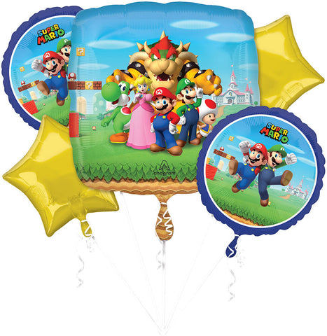 Super Mario Brothers Balloon Bouquet, 5pc