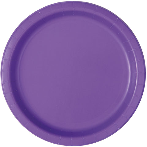 Neon Purple Round 7" Dessert Plates, 8ct