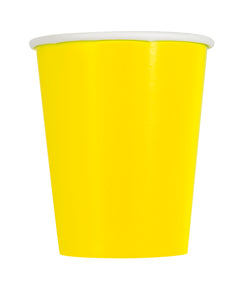 Neon Yellow 9oz Paper Cups, 8ct