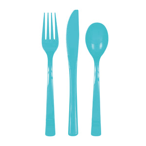 Terrific Teal Assorted Plastic Cutlery, 18ct