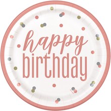 Glitz Rose Gold "Happy Birthday" 9" 8ct