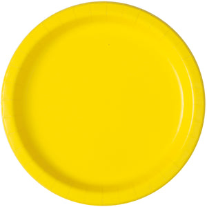 Neon Yellow Round 7" Dessert Plates, 8ct