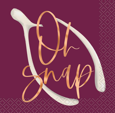 Chic Thanksgiving "Oh Snap" Beverage Napkins, 16ct