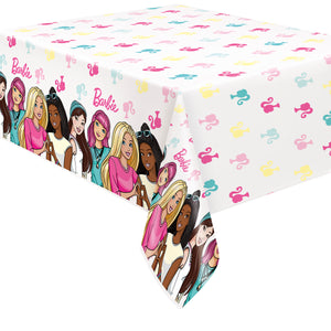 Barbie Rectangular Plastic Table Cover, 54" x 84", 1ct
